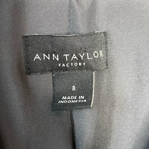 ANN TAYLOR charcoal 2 button blazer suit jacket size 8 career office work - Picture 5 of 6